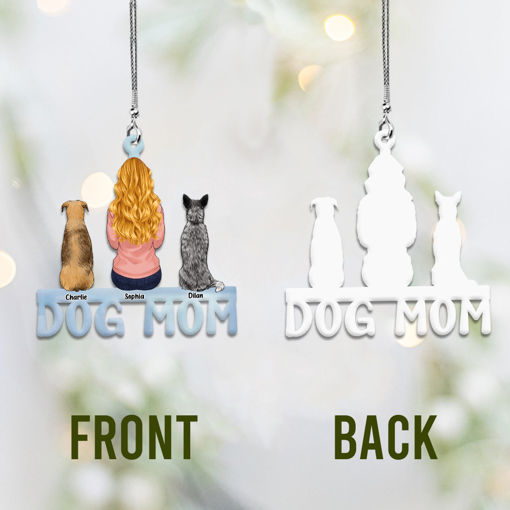 Dog Mom Cat Mom Dog Dad Cat Dad - Personalized Dog Car Ornament