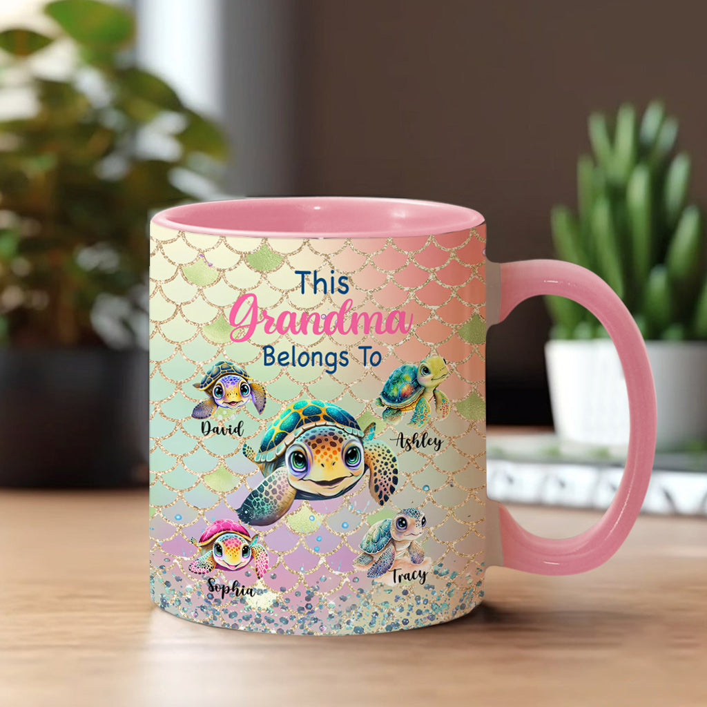 This Grandma Mom Belongs To - Personalized Grandma Accent Mug