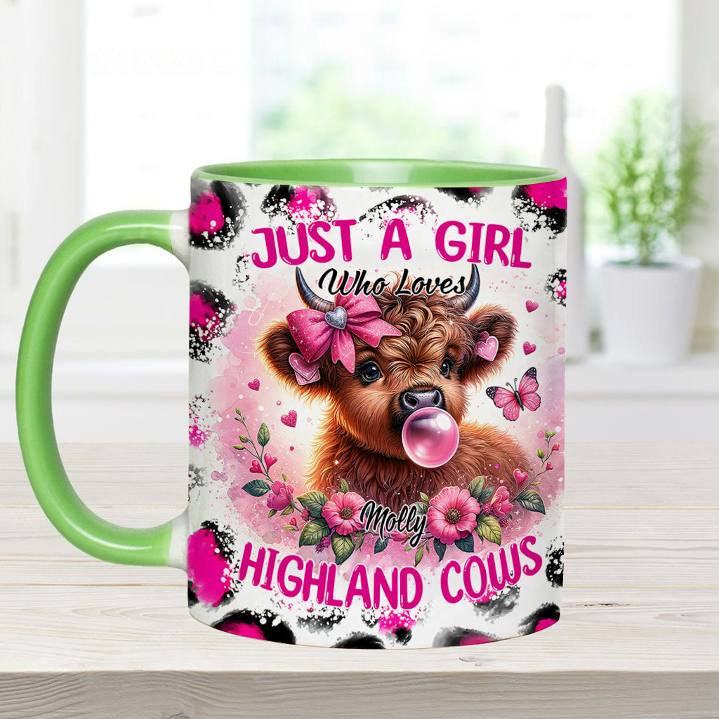 Mug personnalisé avec une adorable vache rose des Highlands