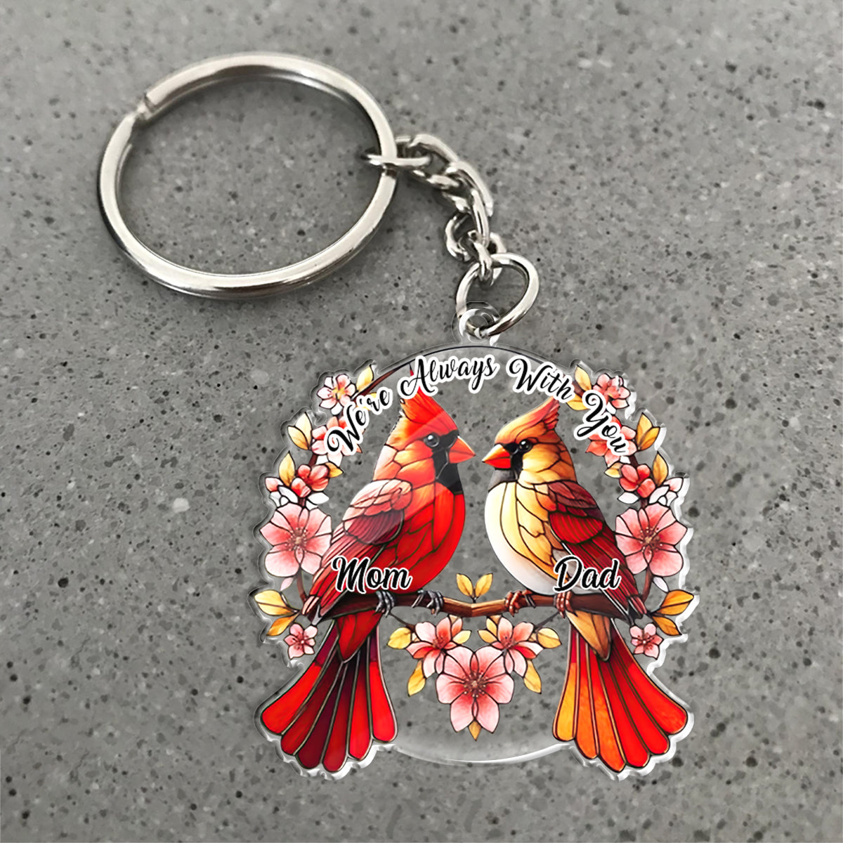 Nous sommes toujours avec vous - Porte-clés commémoratif personnalisé