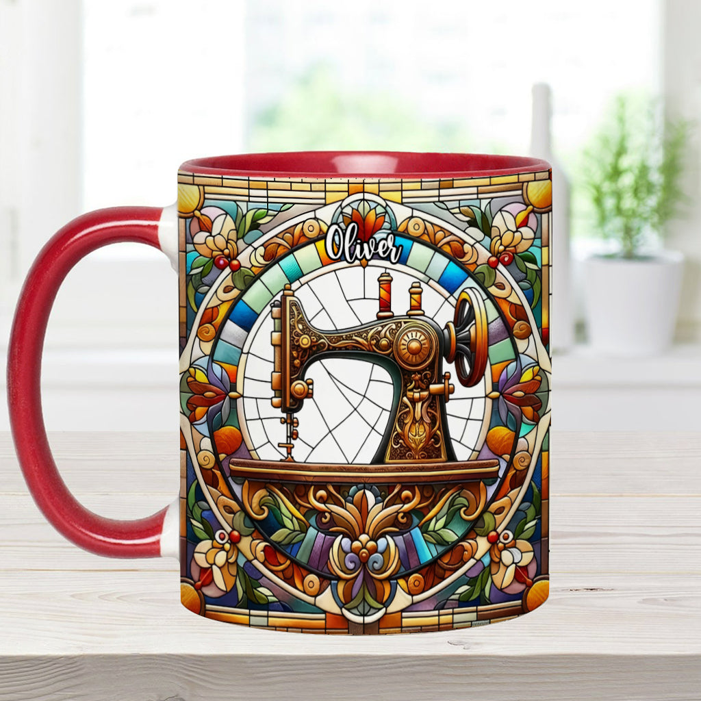 Mug personnalisé « Machine à coudre colorée » - Motif couture