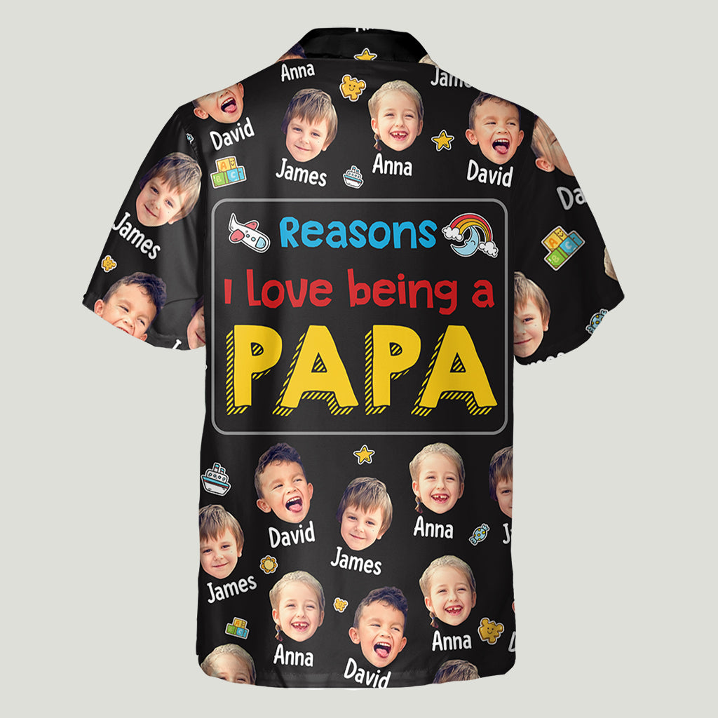 Reasons I Love Being A Grandpa - Personalized Grandpa Hawaiian Shirt