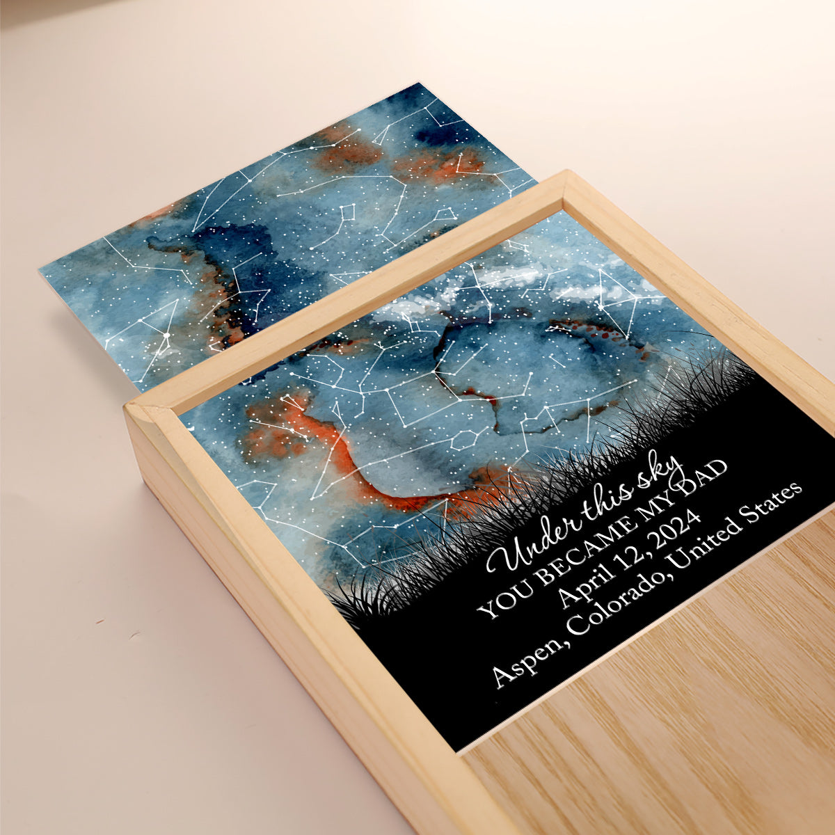 Là où tout a commencé - Cadre photo personnalisé pour papa avec boîte lumineuse