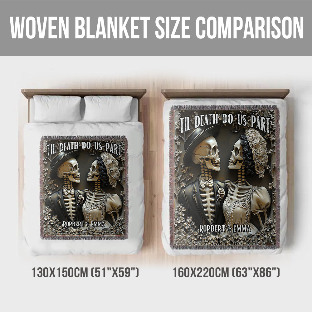 Jusqu'à ce que la mort nous sépare - Couverture tissée personnalisée pour couple