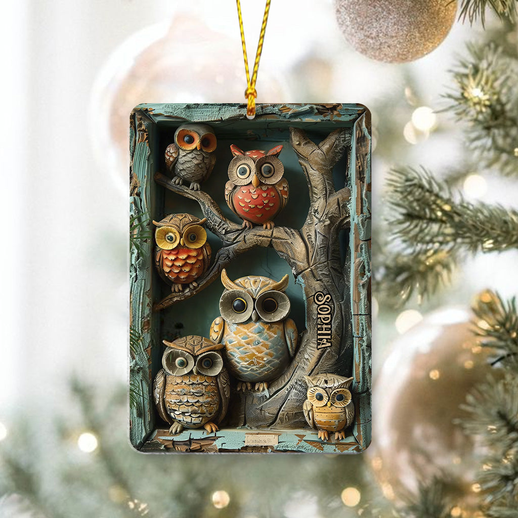 Vintage Owl - Personalized Owl Ornament