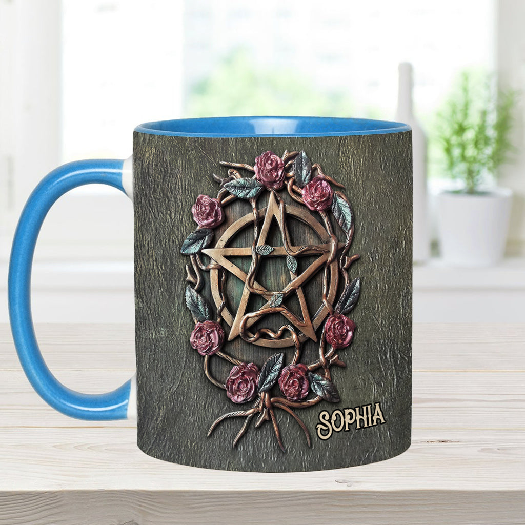Mug personnalisé « Roses anciennes de sorcière mystique »