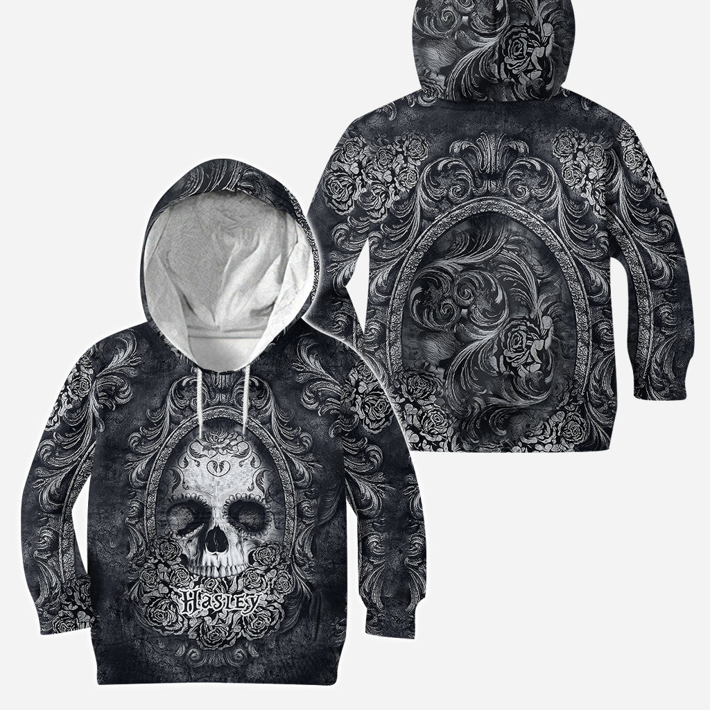 Tête de mort florale - Sweat à capuche et leggings personnalisés avec tête de mort