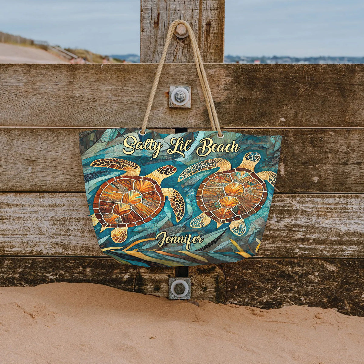 Salty Lil Beach - Personalized Turtle Beach Bag