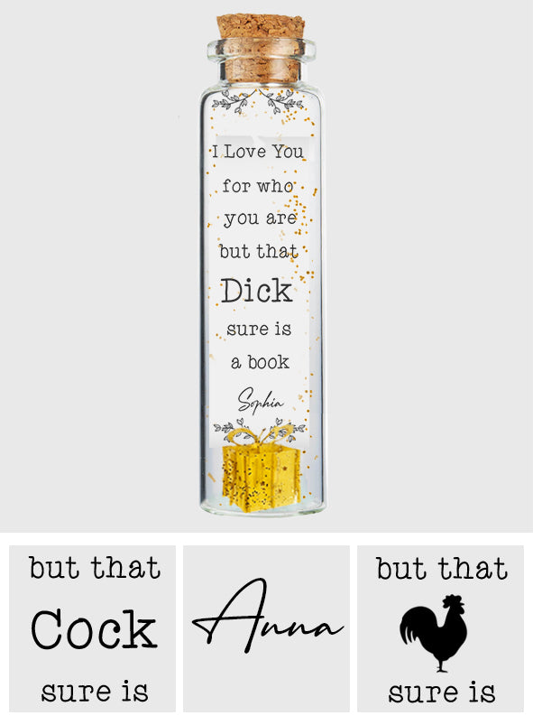 Je t'aime pour qui tu es - Ornement de mini-bouteille personnalisé pour couple