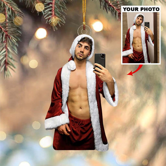 Ornement photo cadeau pour petite amie - Ornement personnalisé pour couple.