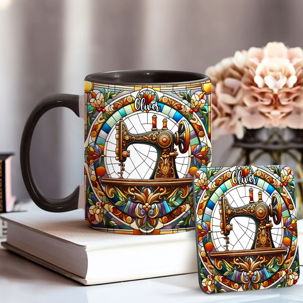 Mug personnalisé « Machine à coudre colorée » - Motif couture