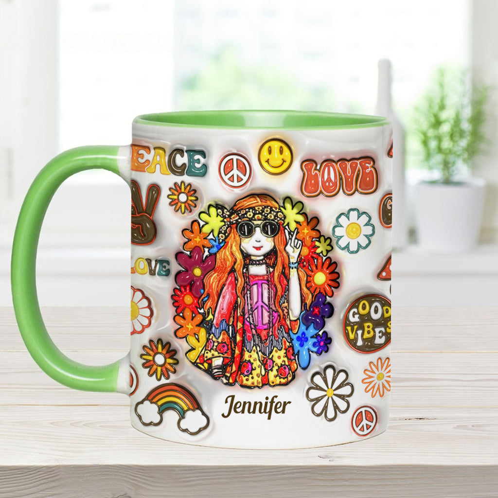 Les vieilles hippies ne meurent pas, elles se transforment en grand-mères folles - Mug personnalisé à l'esprit hippie