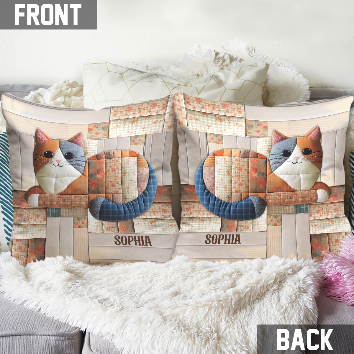 Coussin décoratif personnalisé Chat mignon