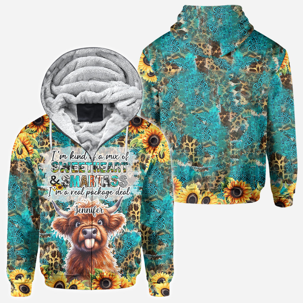 Vache des Highlands impertinente - Chemise personnalisée intégrale