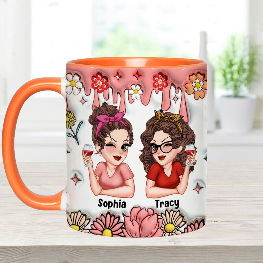 Meilleures amies pour toujours - Mug personnalisé Bestie Forever Floral