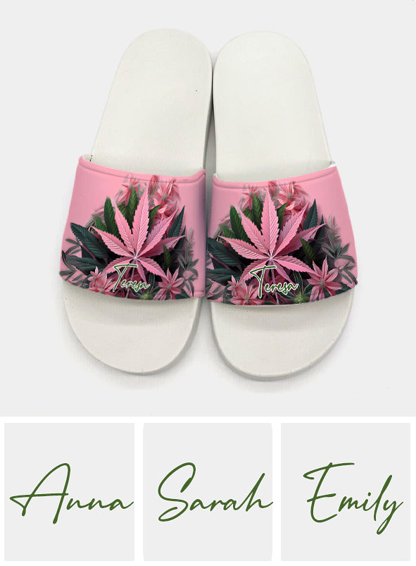 Pretty Lil' Pothead - Personalized Weed Slide Sandals