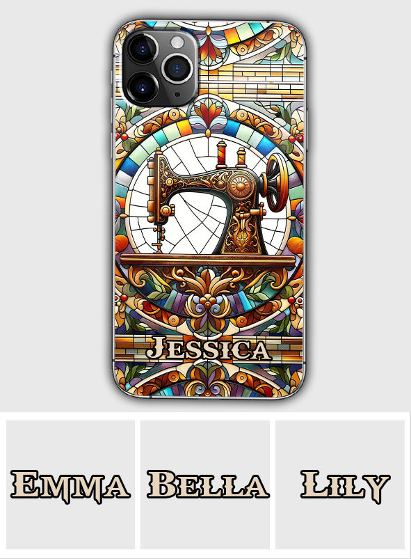 Machine à coudre colorée - Étui de téléphone personnalisé à la machine à coudre