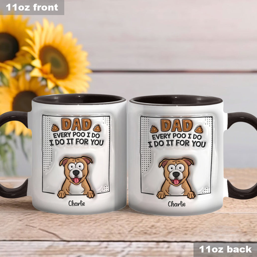 Mug personnalisé « Papa, à chaque fois que je fais caca » avec motif chien