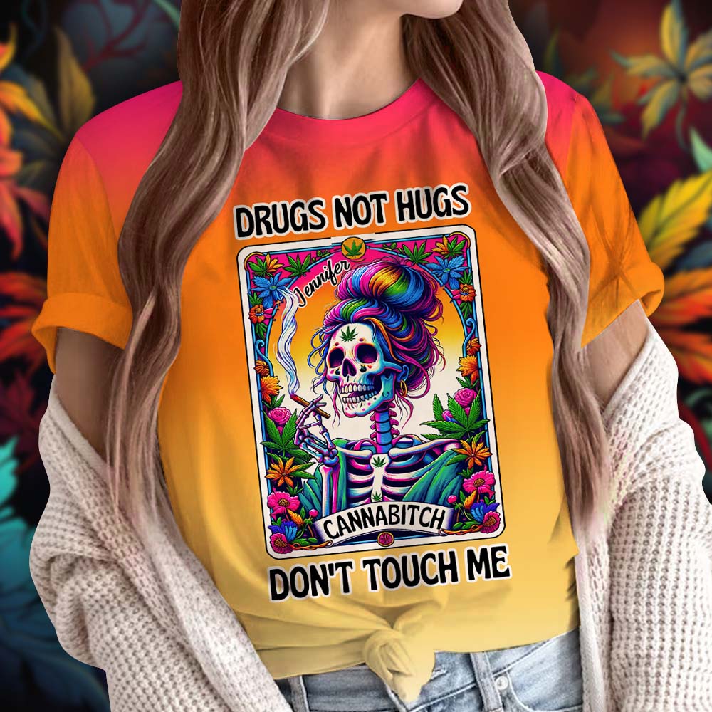 Cannab*tch - T-shirt personnalisé avec motif cannabis intégral