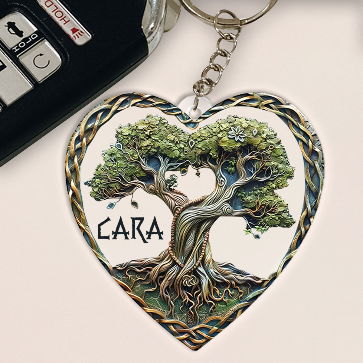 Arbre de Vie - Mythologie scandinave - Style rustique - Porte-clés irlandais personnalisé