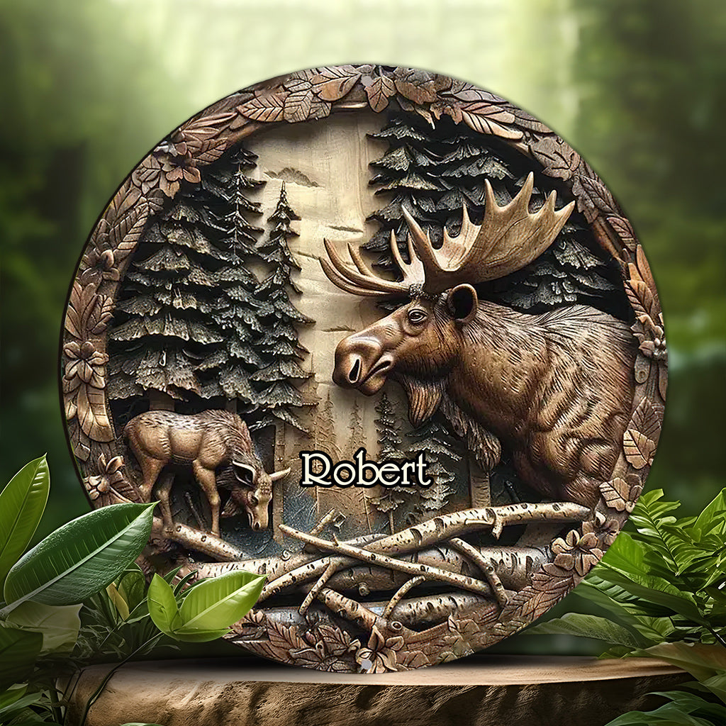 Passionné de chasse - Panneau rond en bois personnalisé sur le thème de la chasse