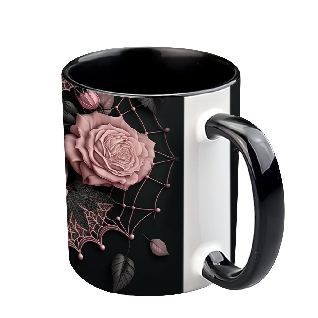 Mug personnalisé à motif de crâne et roses