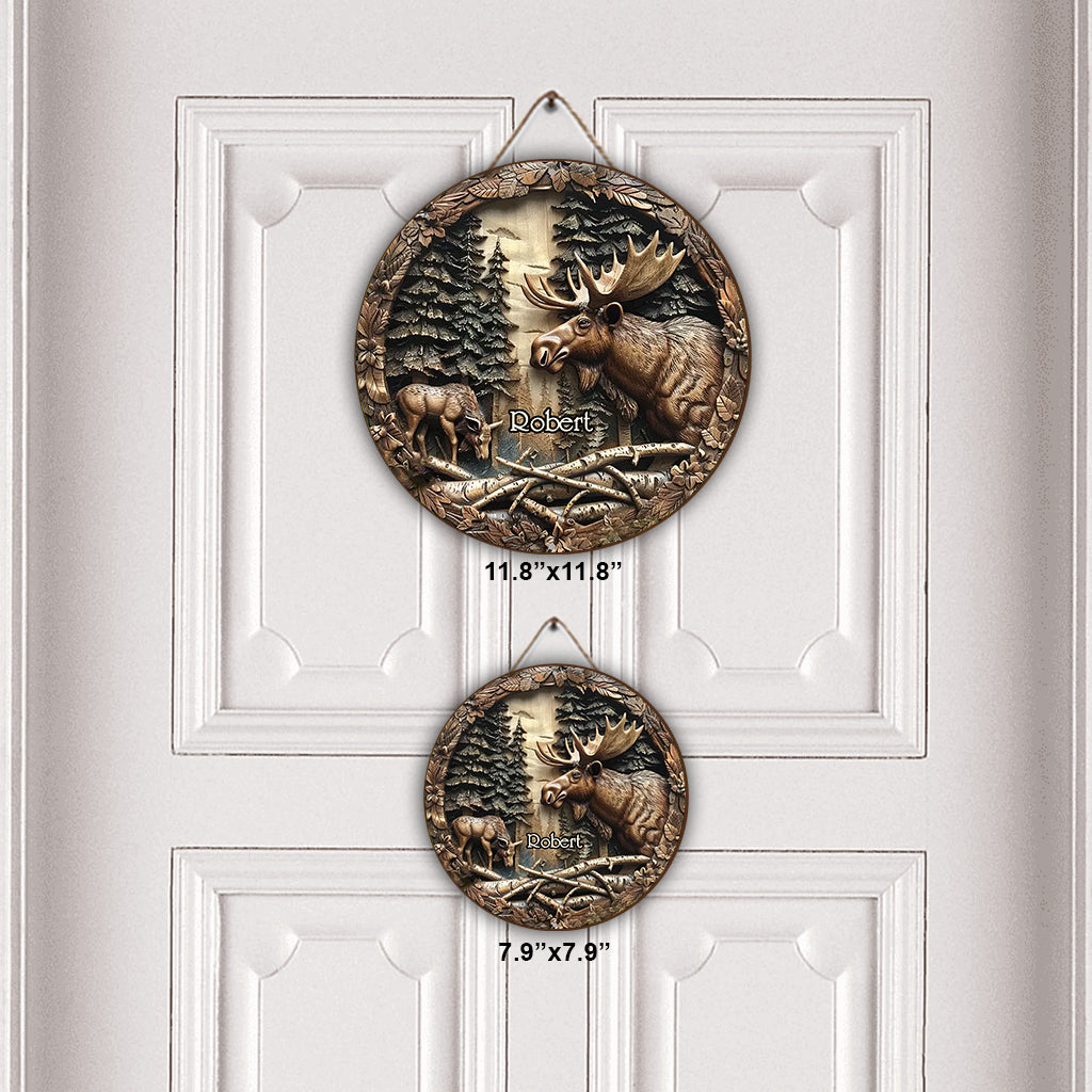 Passionné de chasse - Panneau rond en bois personnalisé sur le thème de la chasse