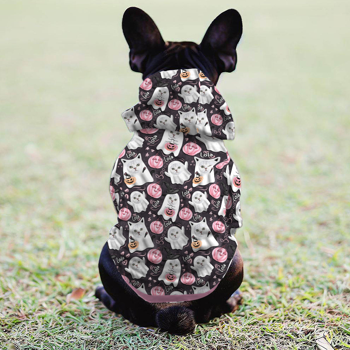 Sweat à capuche personnalisé pour chien et chat fantôme mignon d'Halloween