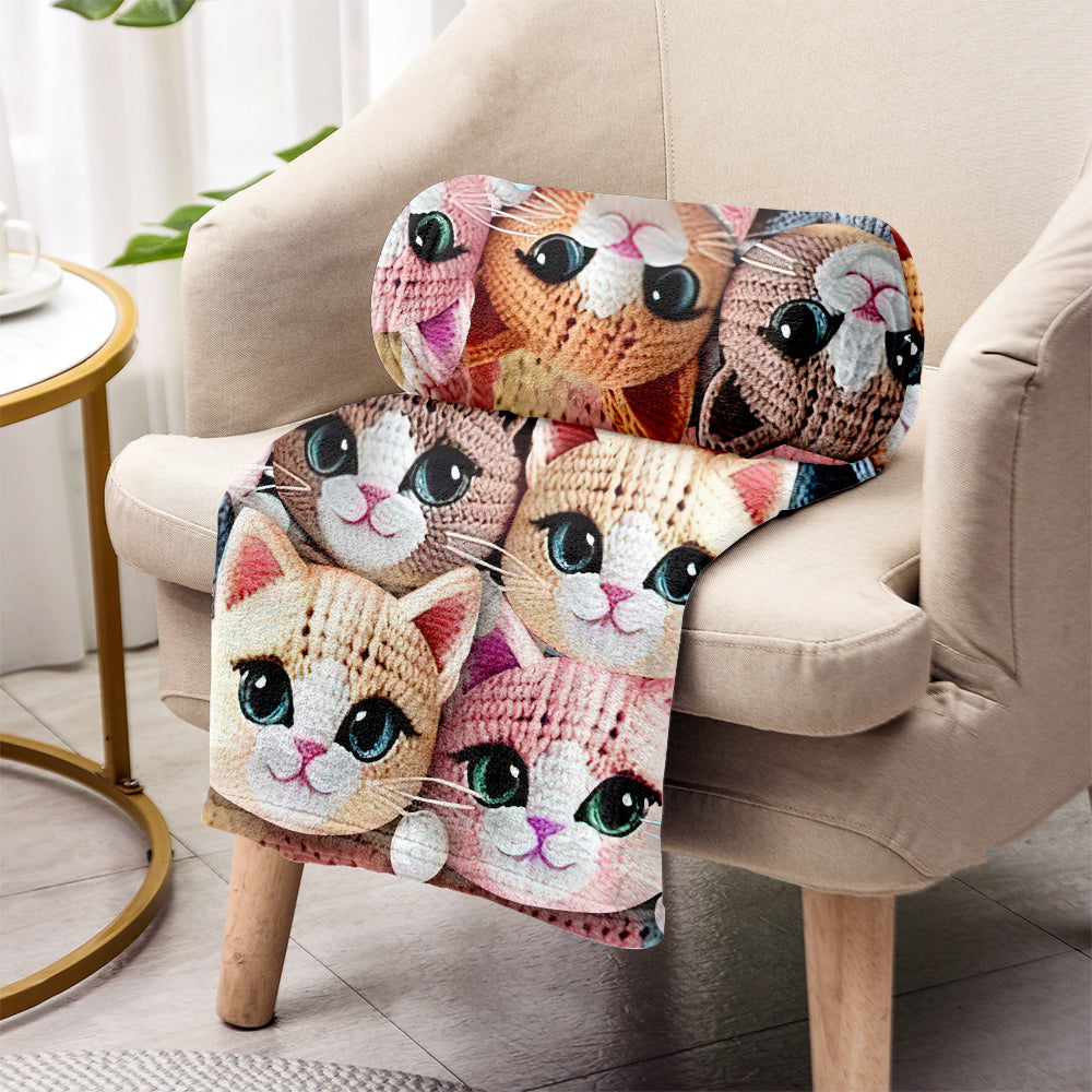 Cute Cats - Personalized Cat Blanket