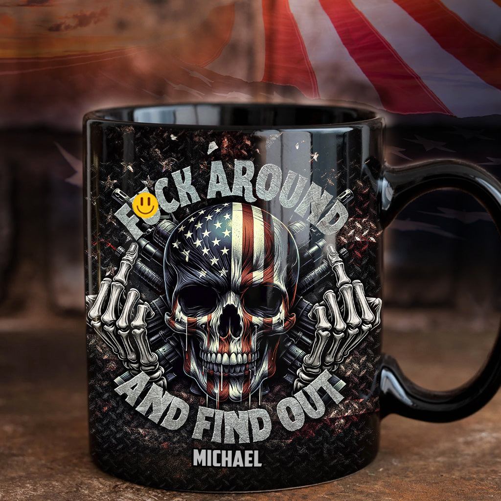 Mug personnalisé squelette drapeau américain - Tête de mort