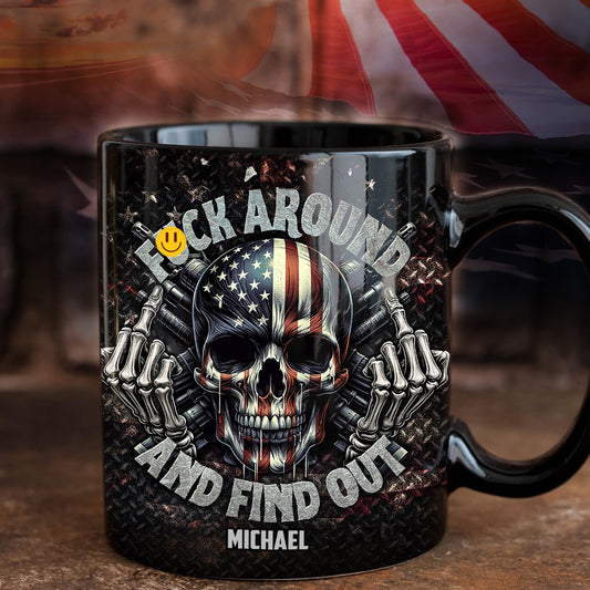 Mug personnalisé squelette drapeau américain - Tête de mort