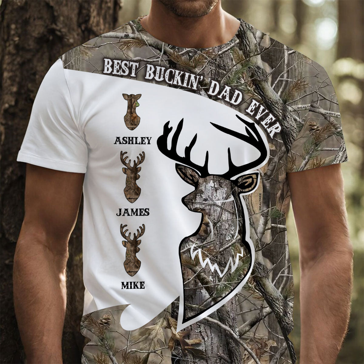 Meilleur papa chasseur du monde - T-shirt de chasse personnalisé