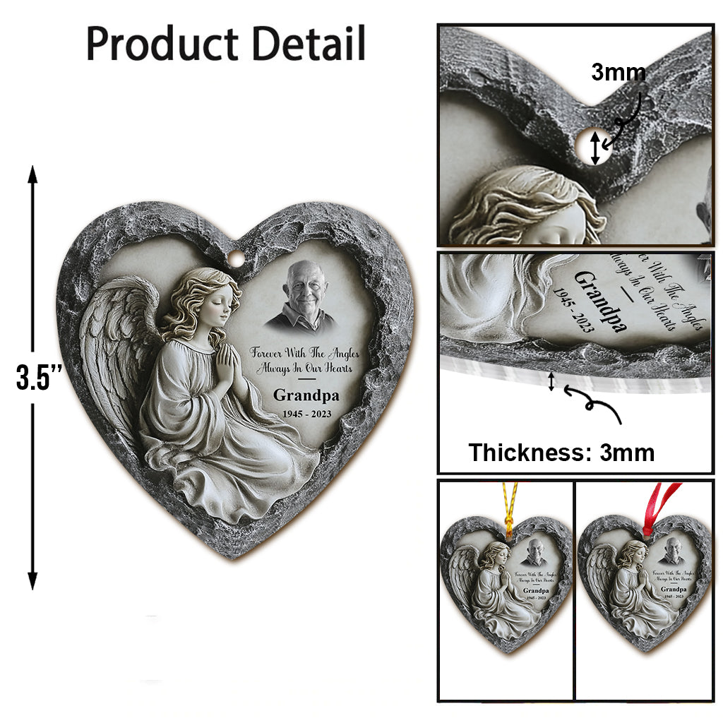 Forever With The Angles, Always In Our Hearts - Personalized Memorial Ornament