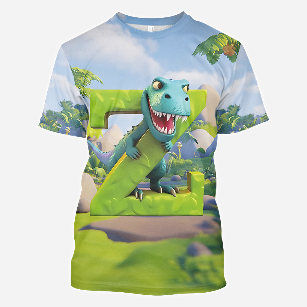 Dinosaur Alphabet - Personalized Kid All Over Shirt