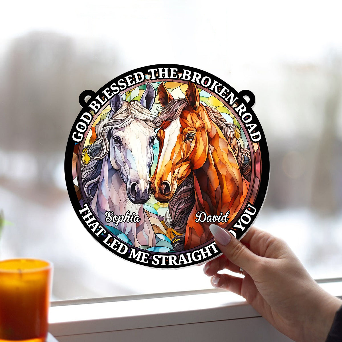 Let Me Straight To You - Personalized Horse Window Hanging Suncatcher Ornament