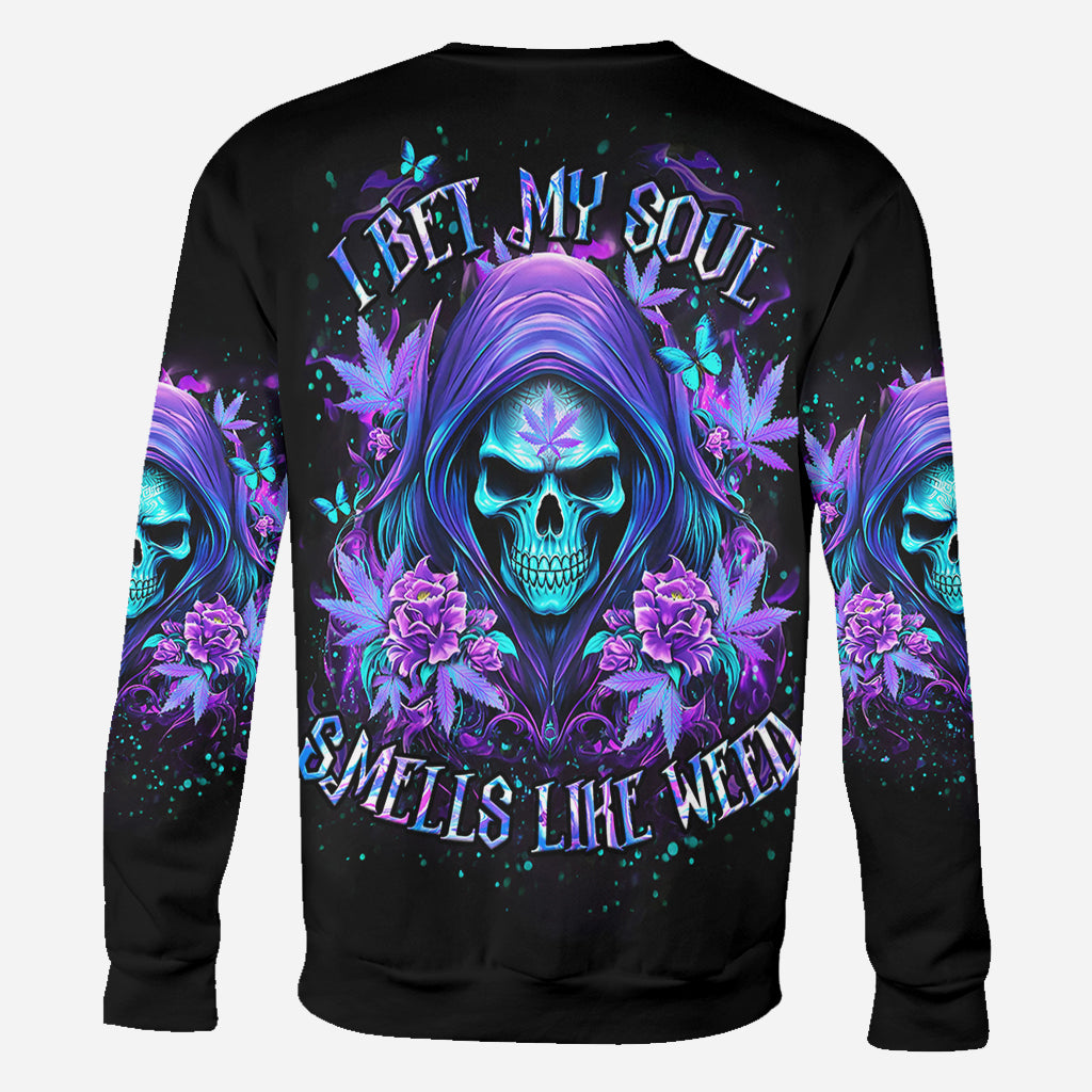 Je parie mon âme - T-shirt personnalisé avec motif cannabis intégral