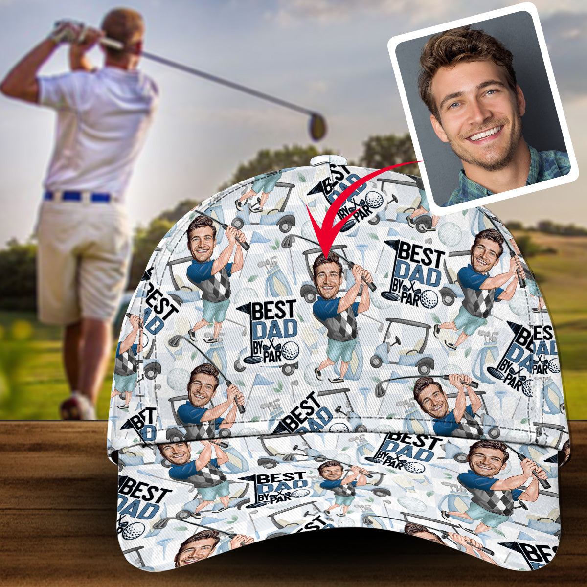 Cadeau pour papa, oncle, mari golfeur… - Casquette de golf classique personnalisée