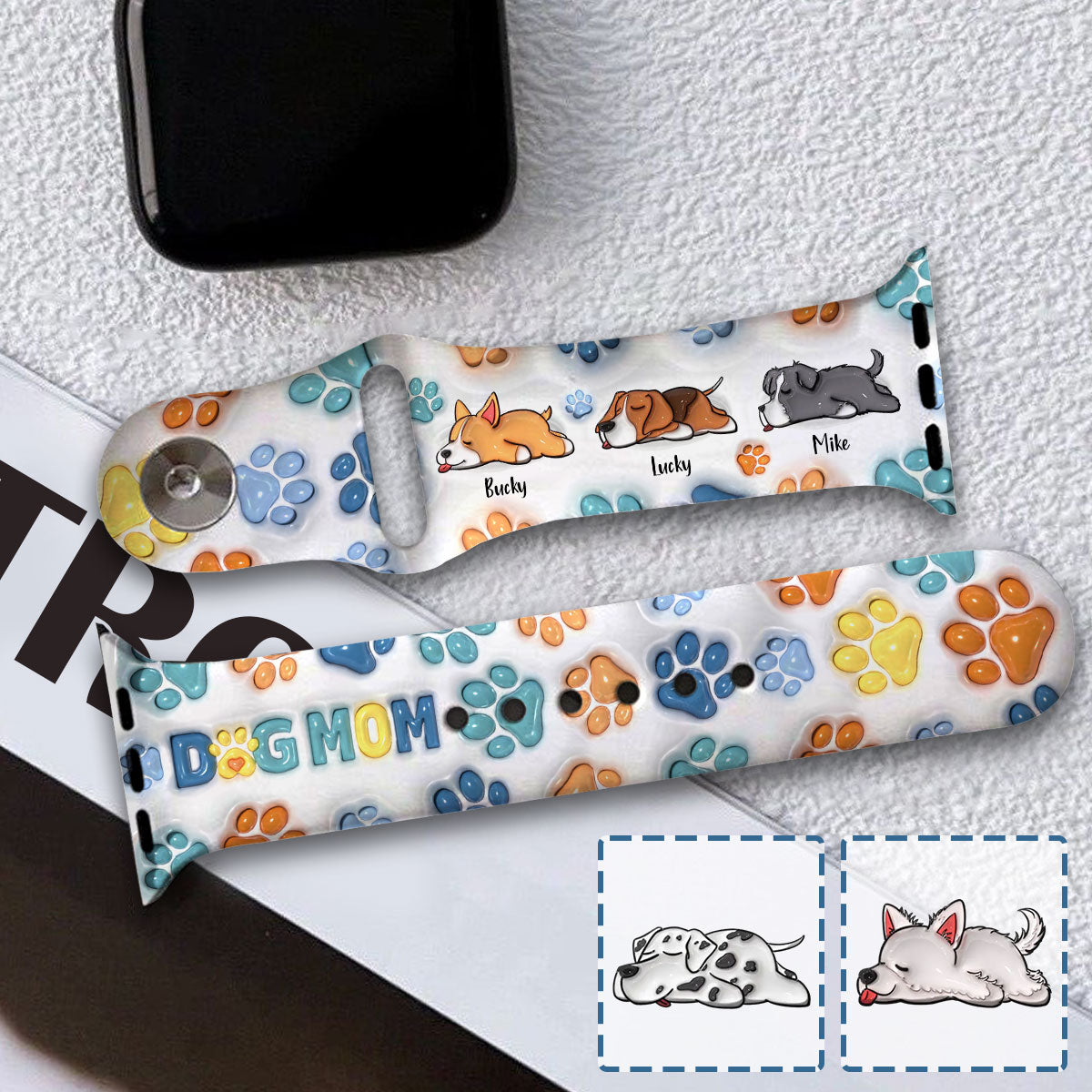 Meilleur papa/maman de chien au monde - Bracelet Apple Watch personnalisé pour chien