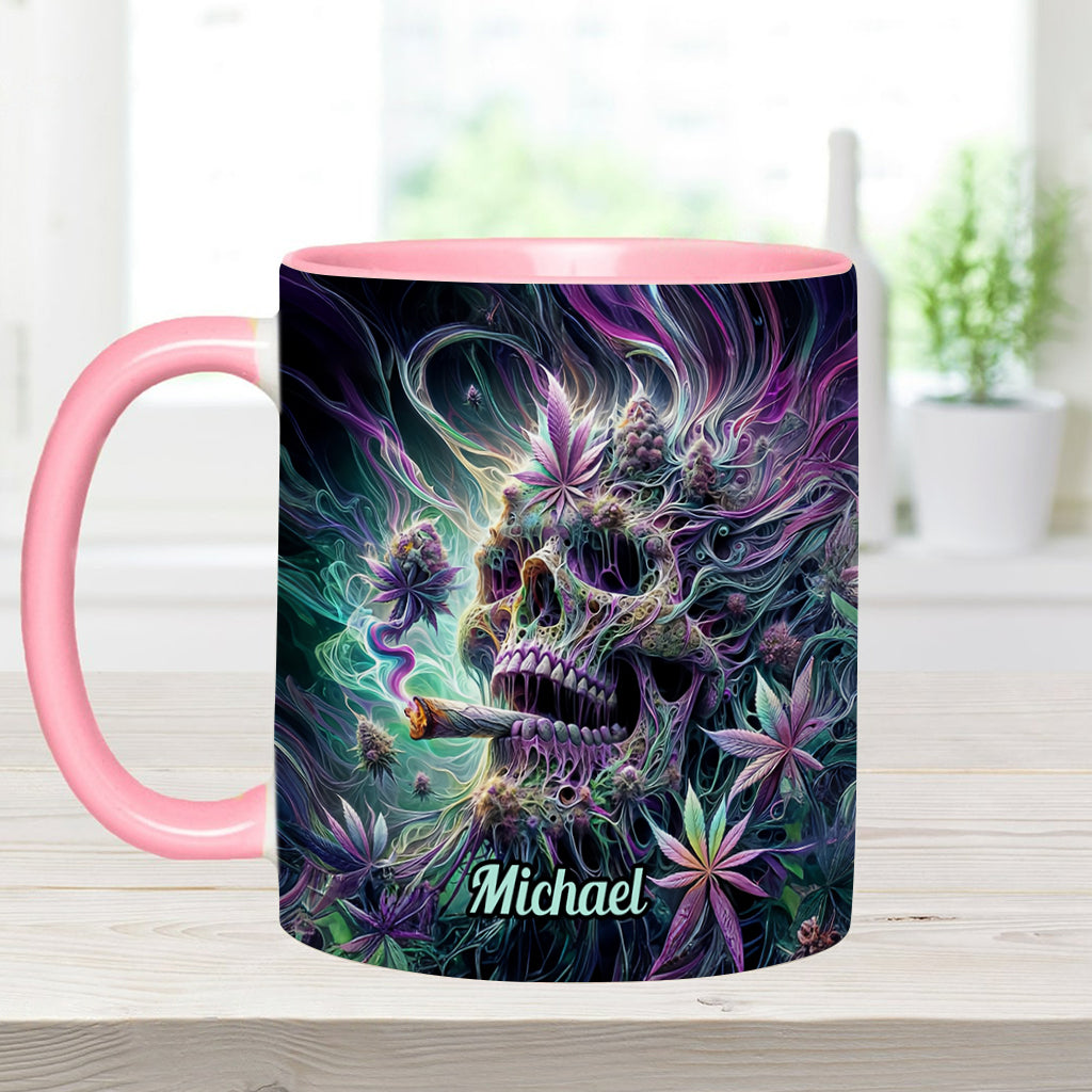 Mug personnalisé « Crâne magique » avec motif cannabis