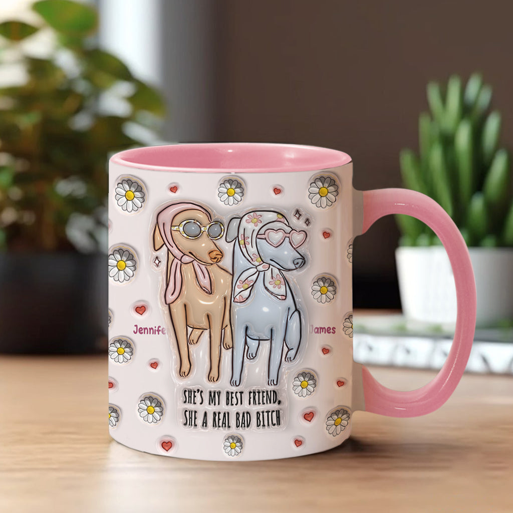 She's My Best Friend - Personalized Bestie Accent Mug