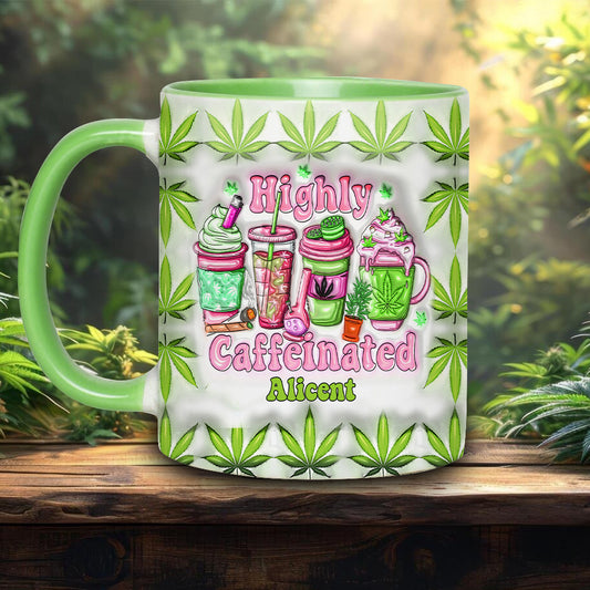 Mug personnalisé « Amoureux du cannabis » pour les amateurs de café ultra-caféiné (420).