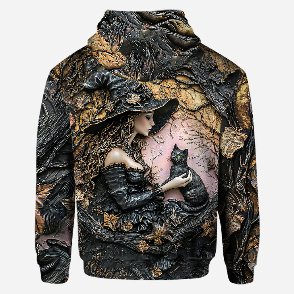 Une sorcière et son chat noir : c'est magnifique ! - T-shirt personnalisé « Sorcière »