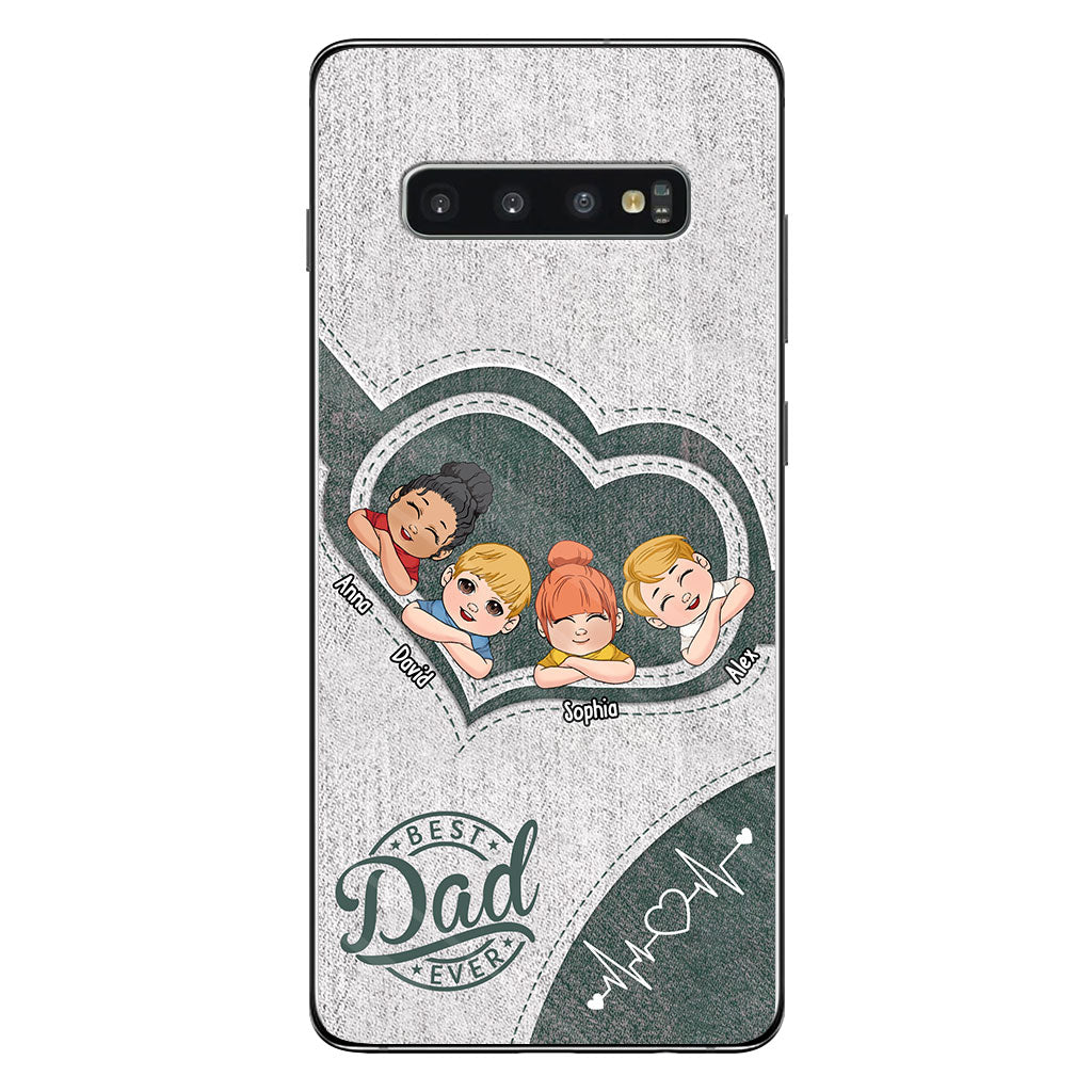 Dad's Heart Best Dad Ever - Personalized Father Phone Case