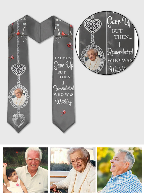 J'ai failli abandonner, mais je me suis souvenue de qui me regardait - Étole de remise de diplôme personnalisée 