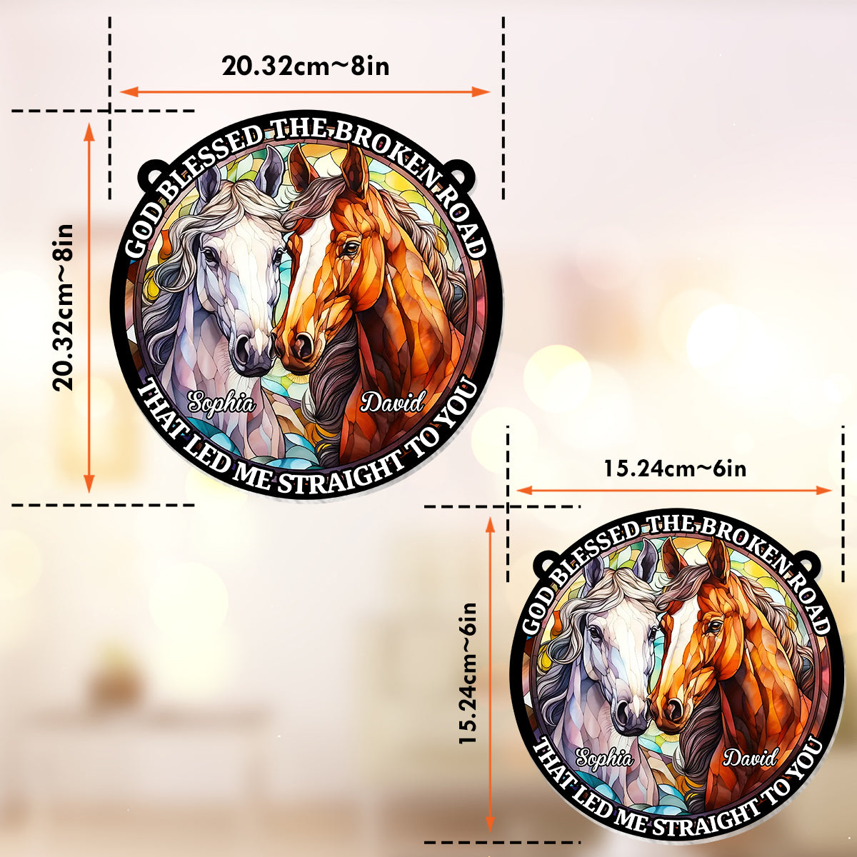 Let Me Straight To You - Personalized Horse Window Hanging Suncatcher Ornament