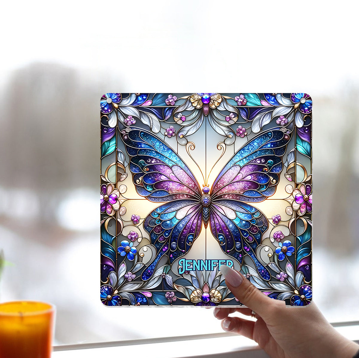 Papillons d'amour - Attrape-soleil papillon personnalisé à suspendre à la fenêtre 