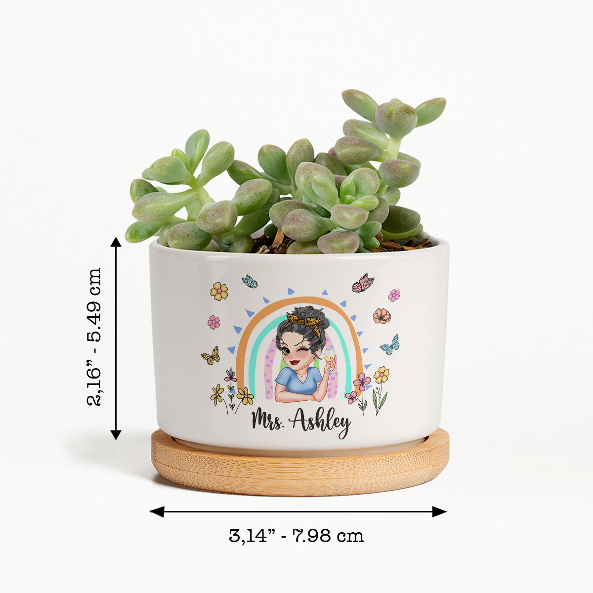 Merci de m'avoir aidé à grandir - Pot de fleurs en céramique personnalisé pour enseignant