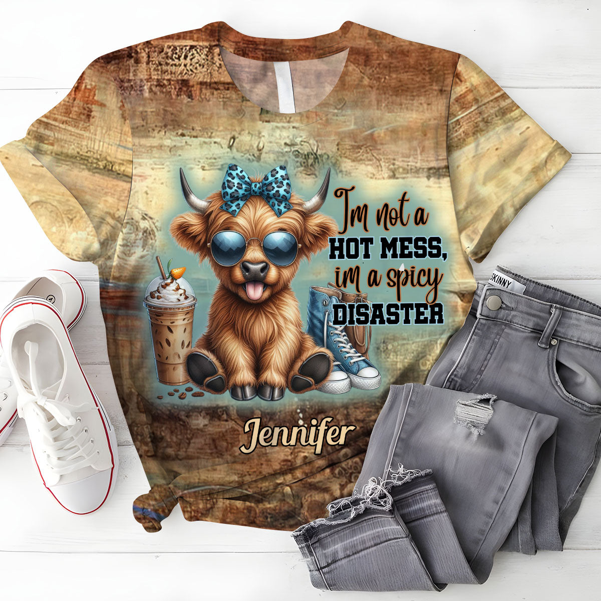 Je ne suis pas un désastre ambulant - T-shirt personnalisé intégral