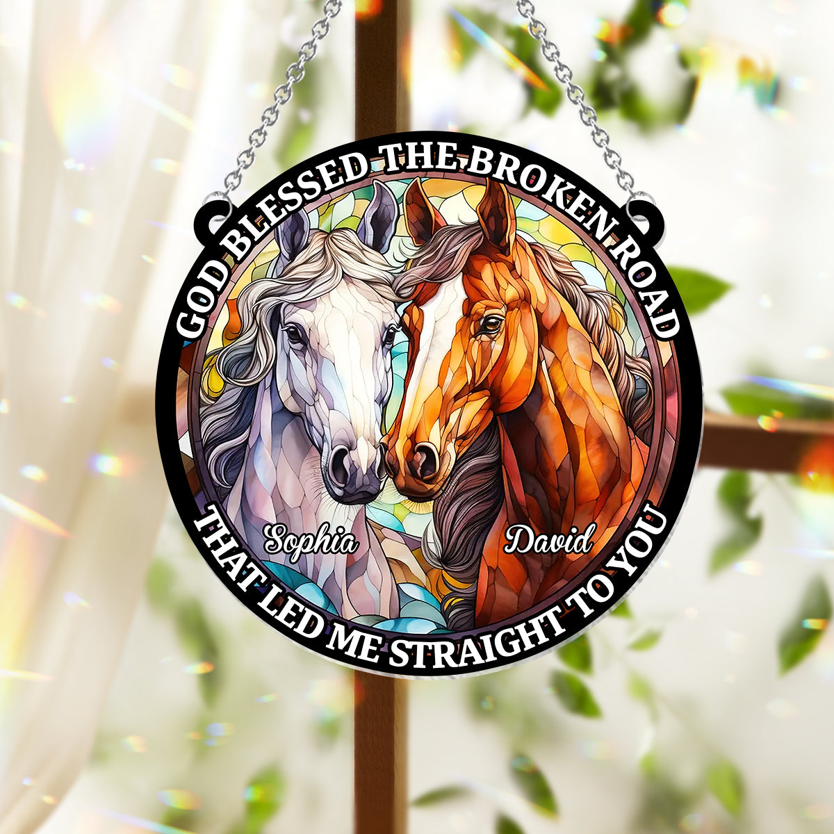Let Me Straight To You - Personalized Horse Window Hanging Suncatcher Ornament