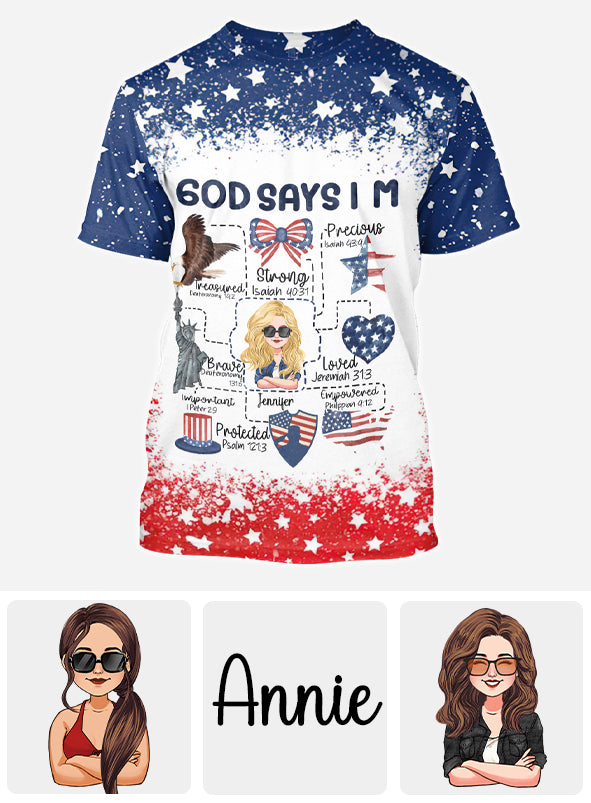 Dieu dit que tu l'es - T-shirt chrétien personnalisé intégral